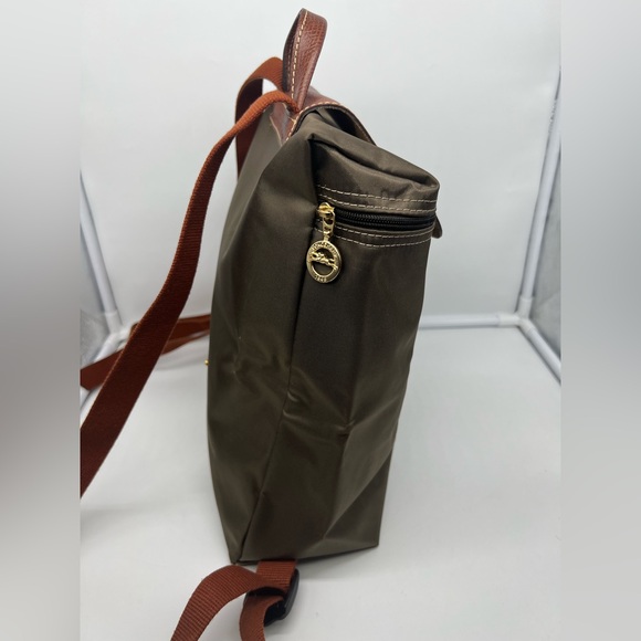 LONGCHAMP Le Pliage Original Ebony Khaki Brown Polyamide Sac À Dos Backpack - Picture 8 of 17